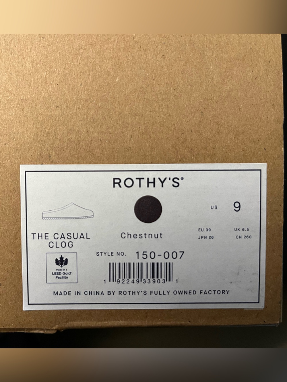 Rothy's The Casual Clog. Size 9. Chestnut. - Picture 4 of 7